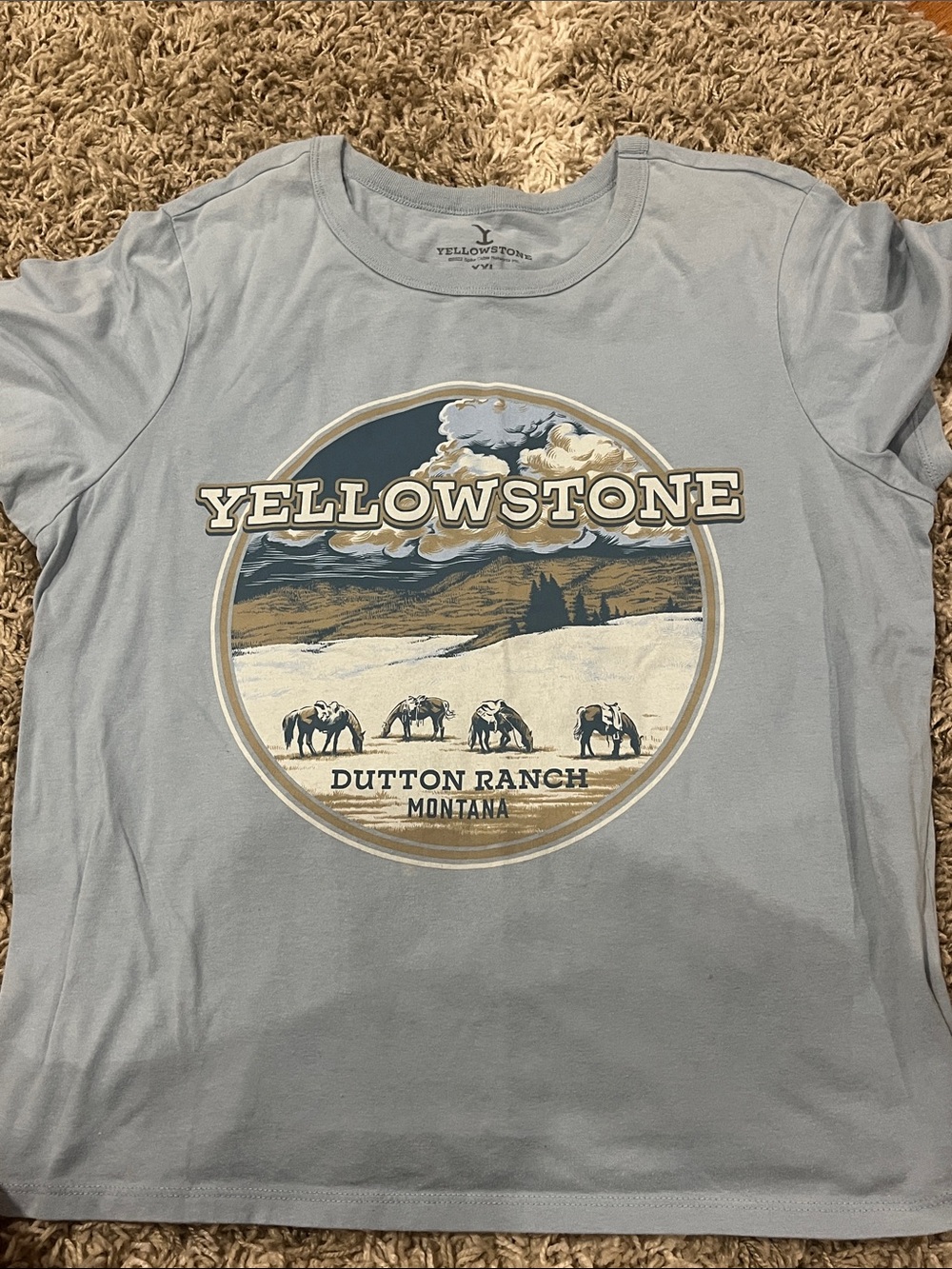 Yellowstone Dutton Ranch Graphic Tee - Light Blue